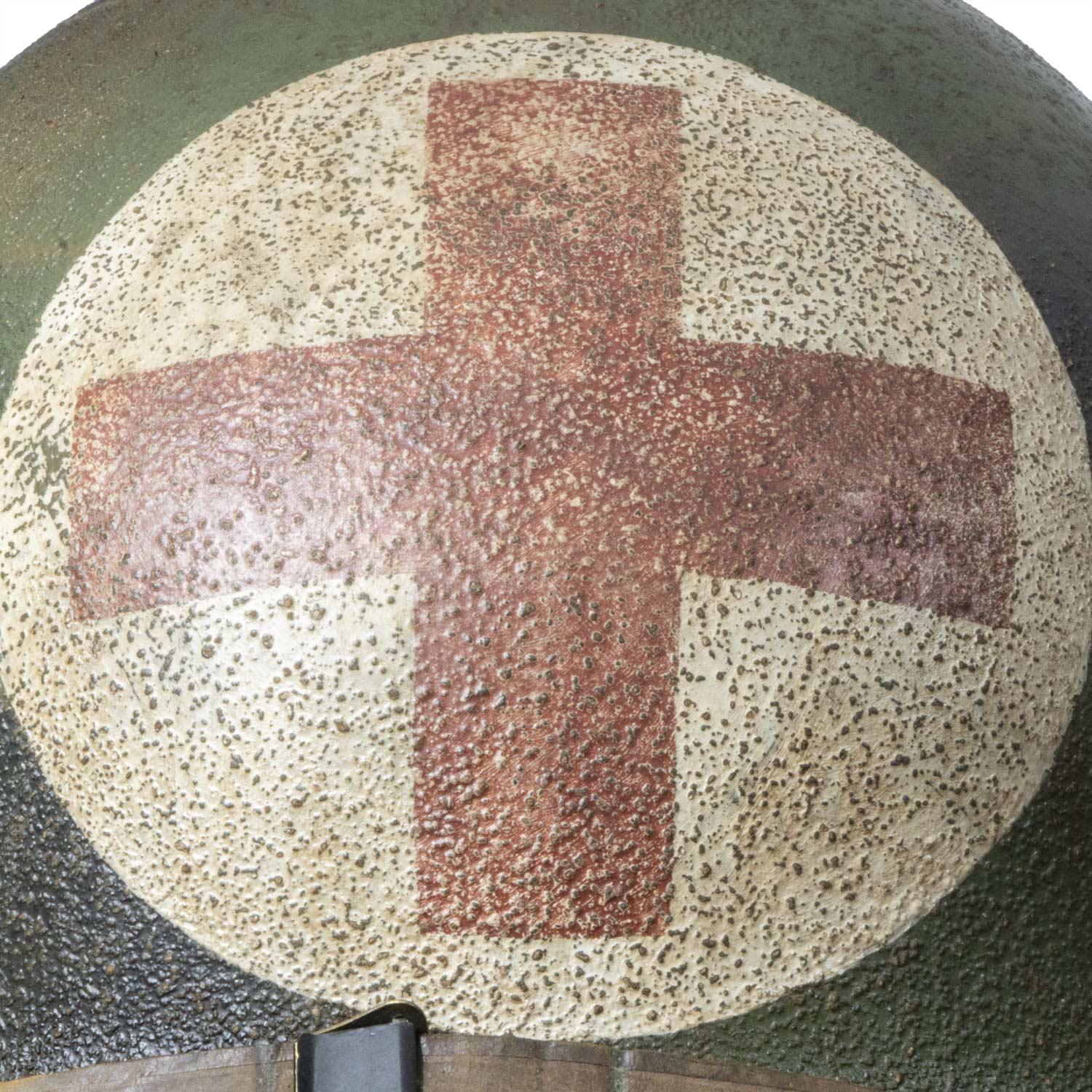 Battle Battered 551th PIR pates fixes et liner fibre vue de l'insigne de combat medic patiné