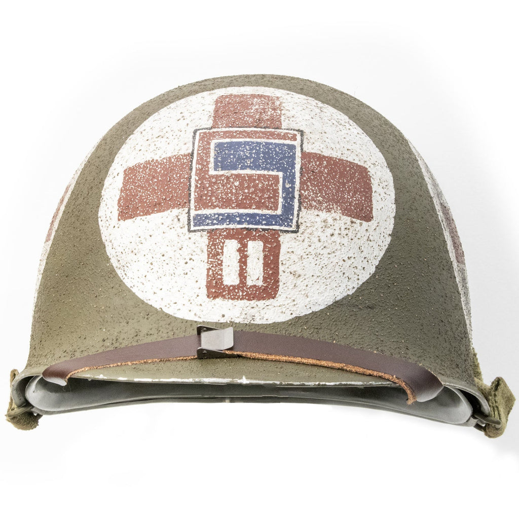 Casque Complet Infanterie US M1 69th Infantry Division Captain Medic vue de face