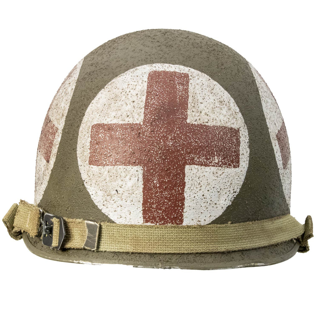 Casque Complet Infanterie US M1 69th Infantry Division Captain Medic vue arrière