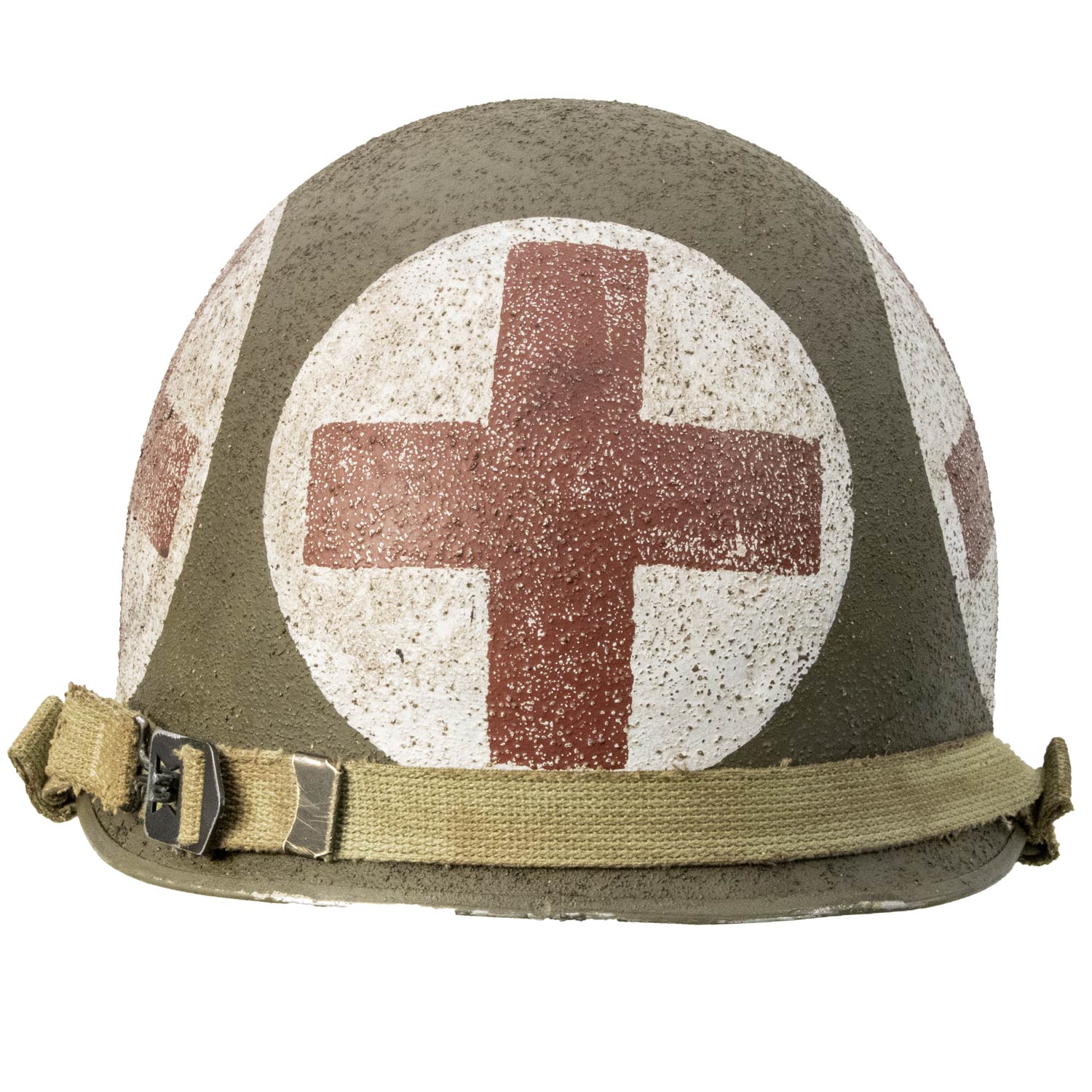 Casque Complet Infanterie US M1 69th Infantry Division Captain Medic vue arrière