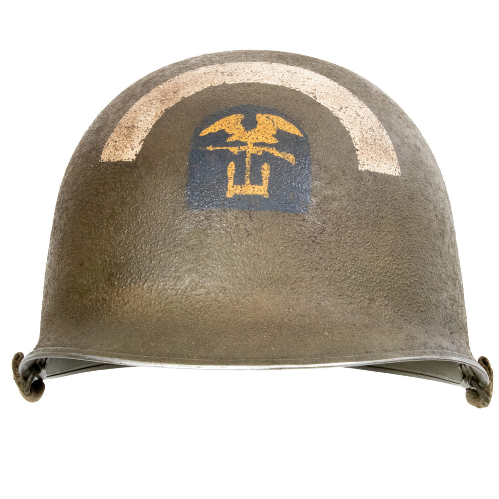 Casque Complet US M1 Battle Battered 5th Engineer Special Brigade ESB vue de face