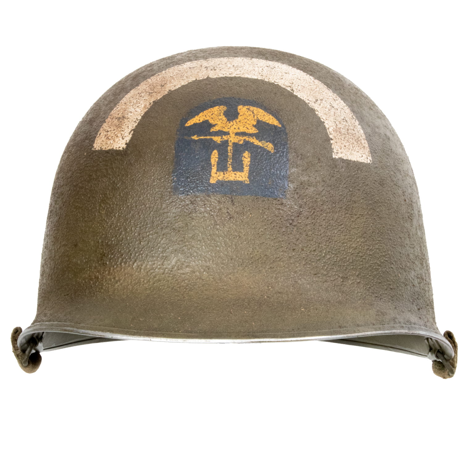 Casque Complet US M1 Battle Battered 5th Engineer Special Brigade ESB vue de face