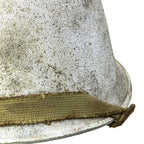 Casque Complet US M1 Battle Battered Winter Camouflage vue gros plan sur la texture