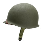 Casque Complet US M1 fabrication McCord numéro 544C et son liner International Moulded Plastics IMP vue du côté gauche.