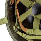 Casque Complet US M1 fabrication McCord numéro 544C et son liner International Moulded Plastics IMP gros plan intérieur.
