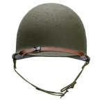 Casque Complet US M1 fabrication McCord numéro 544C et son liner International Moulded Plastics IMP vue de face