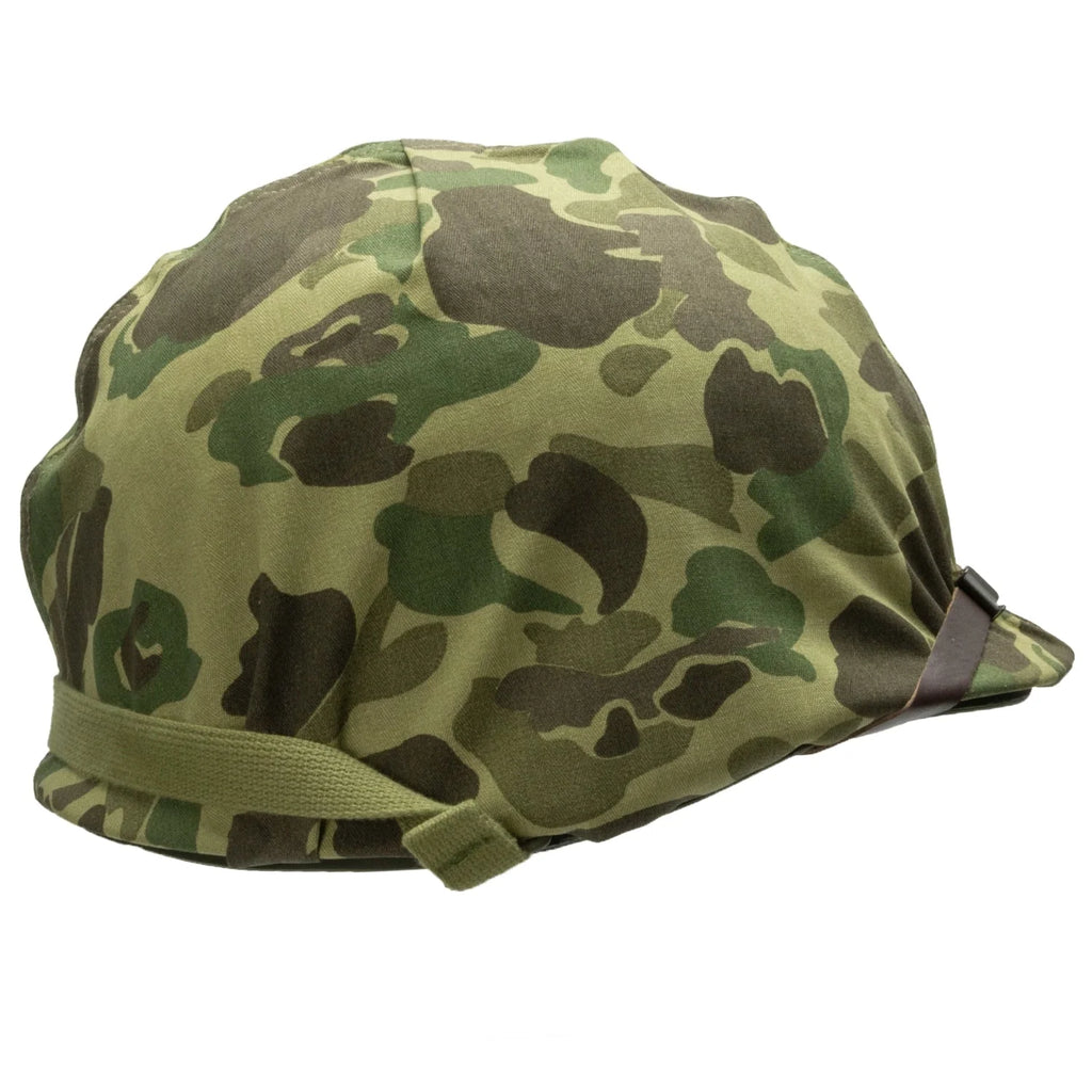 Casque Complet US M1 Pacifique avec couvre casque réversible vue de côté droit.