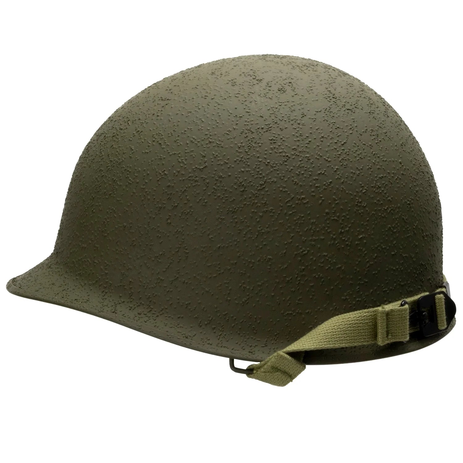 Coque seule de casque US M1 pattes mobiles verison infanterie vue du côté gauche.