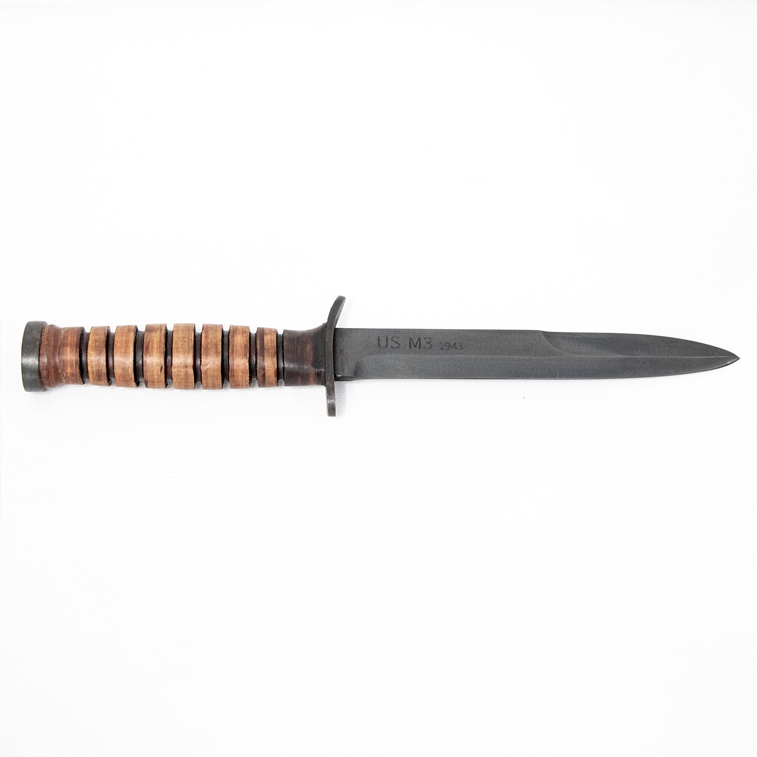 Couteau de combat USM3 US WW2 porté par les soldats US durant la Seconde Guerre Mondiale vue du marquage