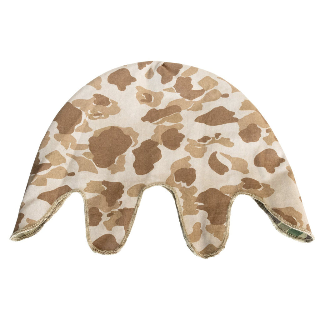 Couvre-casque USMC Type 1 des marines US reversible en toile HBT vue du côté sable