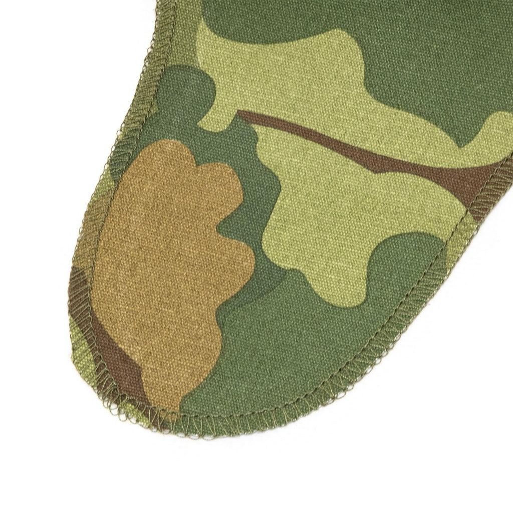 Reproduction couvre casque US Vietnam réversible Mitchell gros plan des couture de rabats