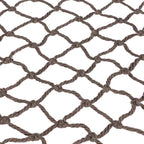 Filet Moyennes Mailles marron vue en gros plan des mailles en coton.