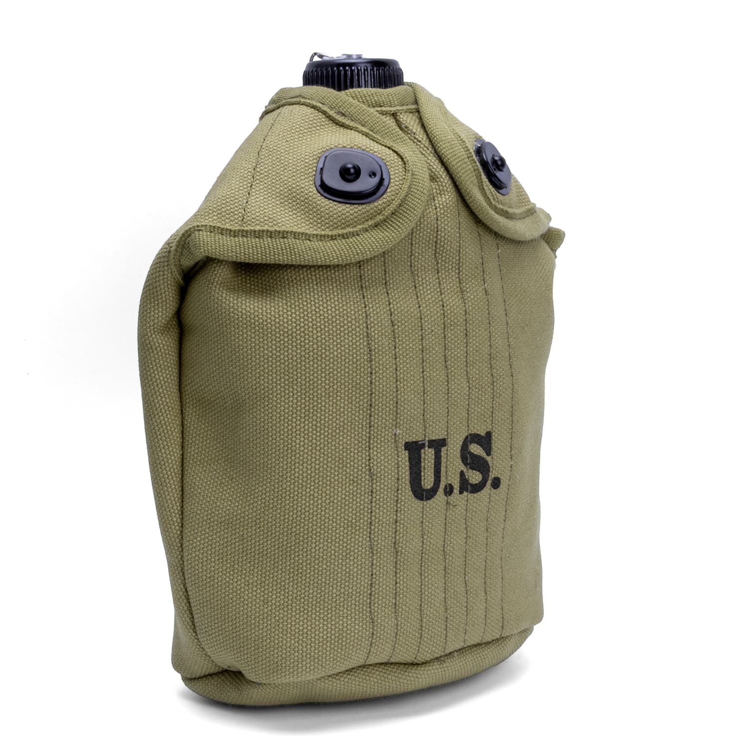 Gourde complete US WW2 M-1910 vue de 3/4 avant