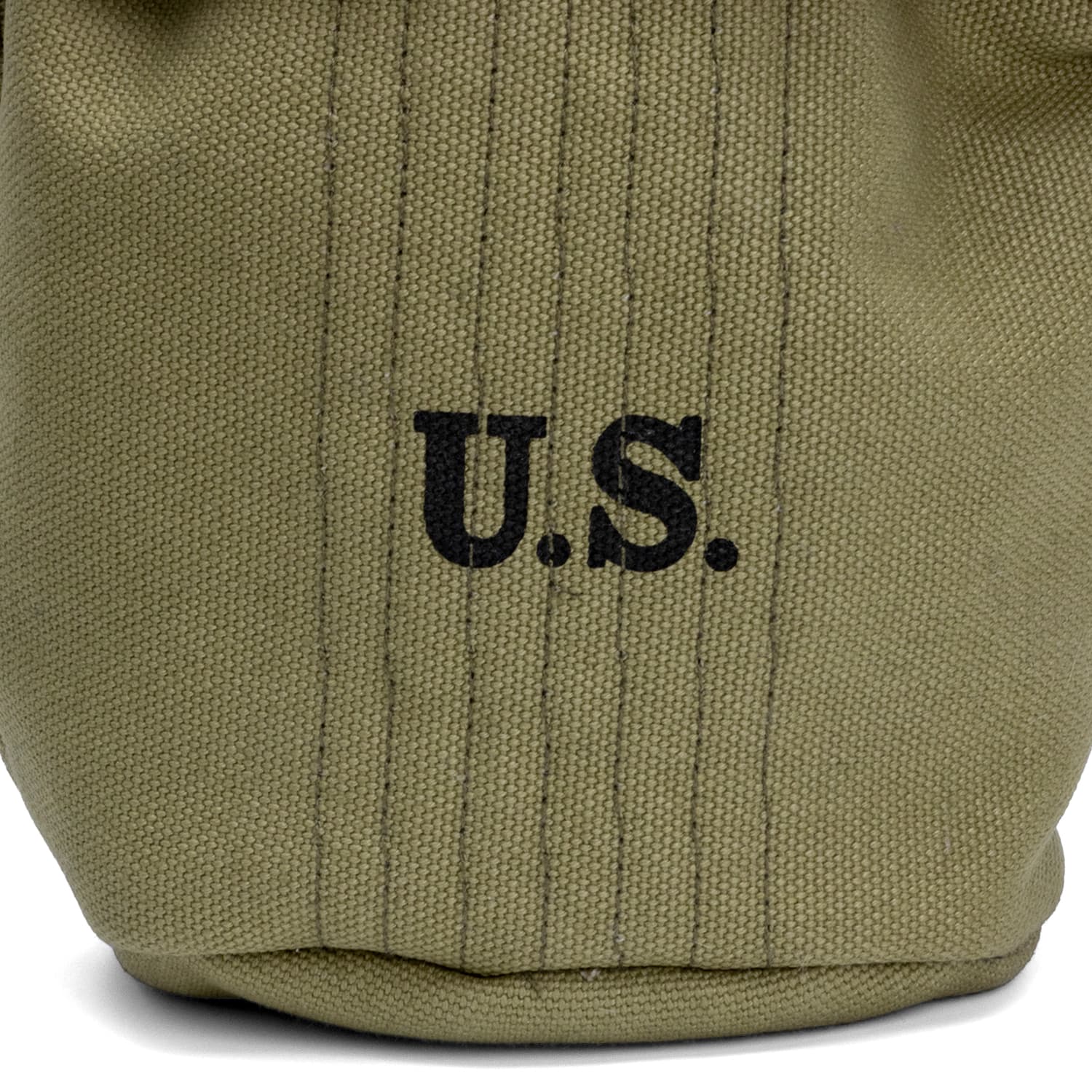 Housse de gourde US WW2 M-1910 gros plan sur les boutons pression