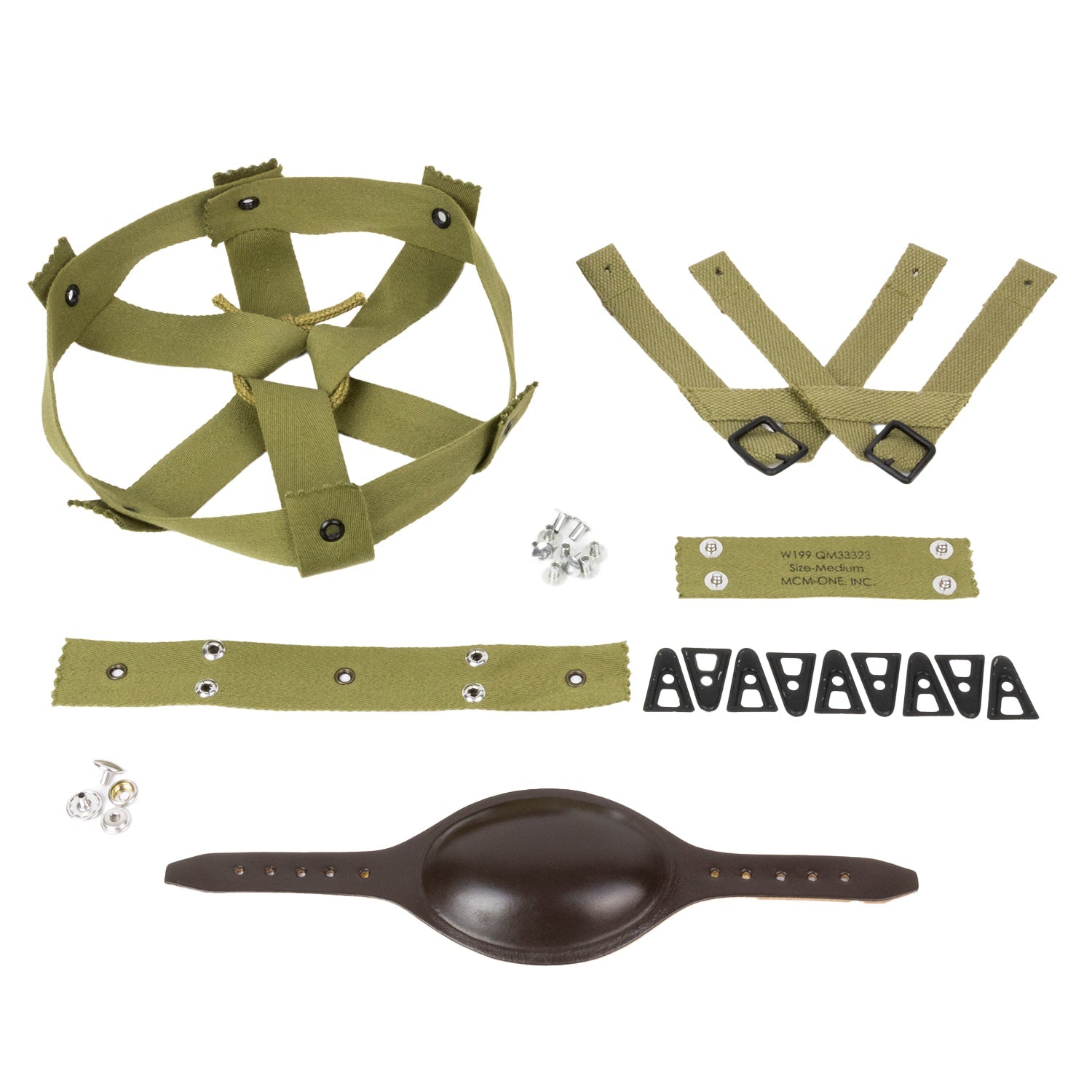 Kit Liner Parachutiste US M1 - Mentonnière Cuir Inland - Mon Casque M1