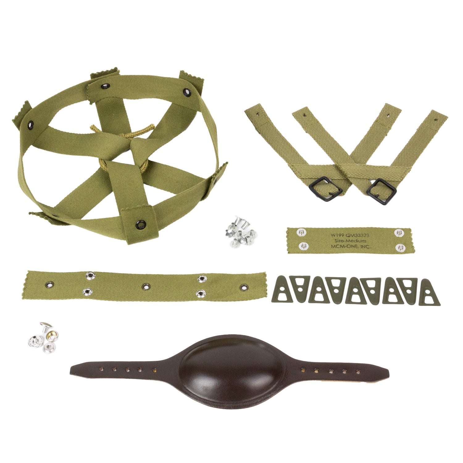 Kit Liner Parachutiste US M1 - Mentonnière Cuir Inland - Mon Casque M1