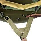 Sytème de fixation des A Yokes du liner US M1 parachutiste en reproduction version Inland et sa mentonnière en cuir.