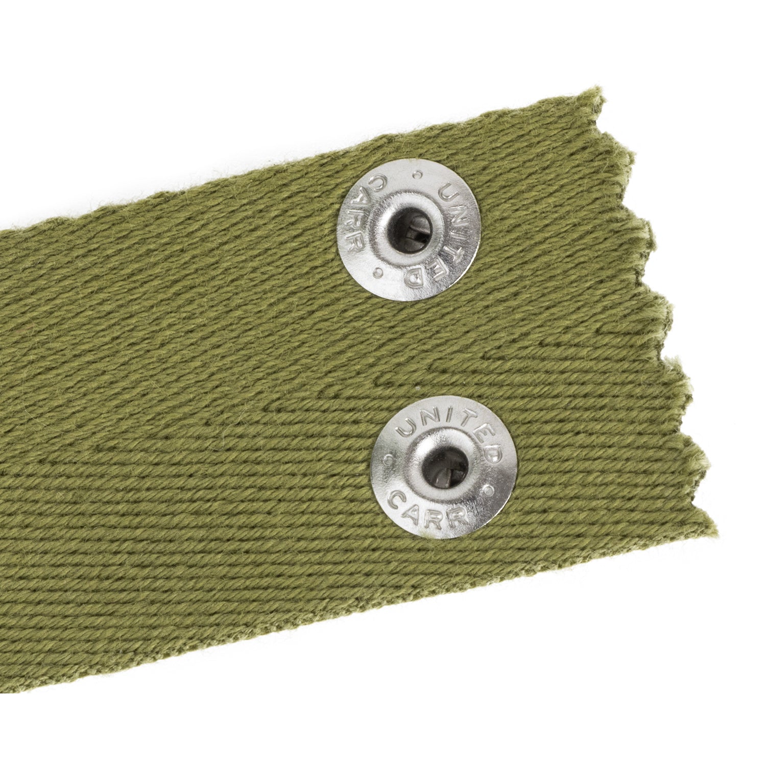 Gros plan de la vue du verso du neckband en reproduction Mon Casque M1 avec son bouton UNITED CARR