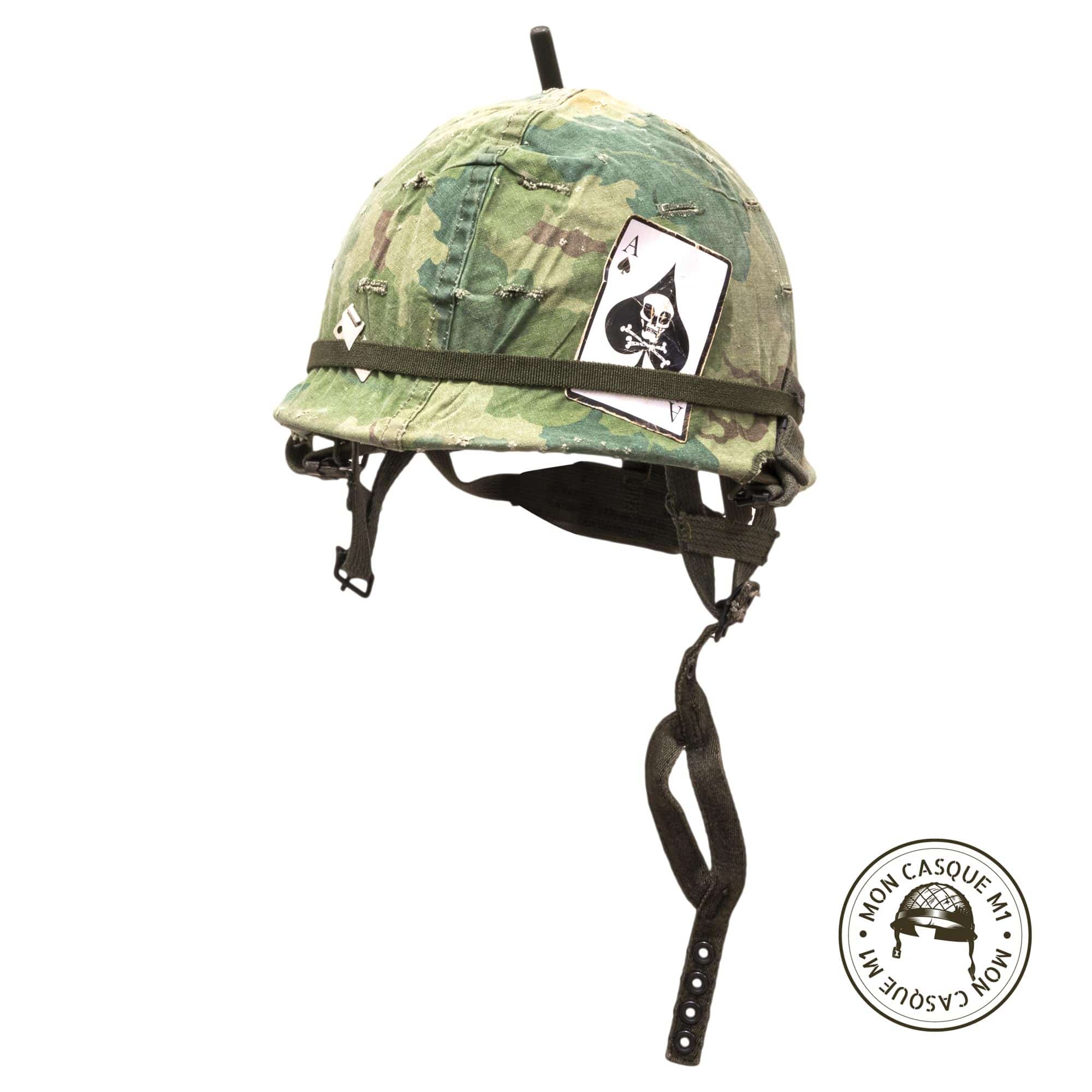 Casque Complet Vietnam Edition Limitée Leatherneck vue de 3/4 san filet