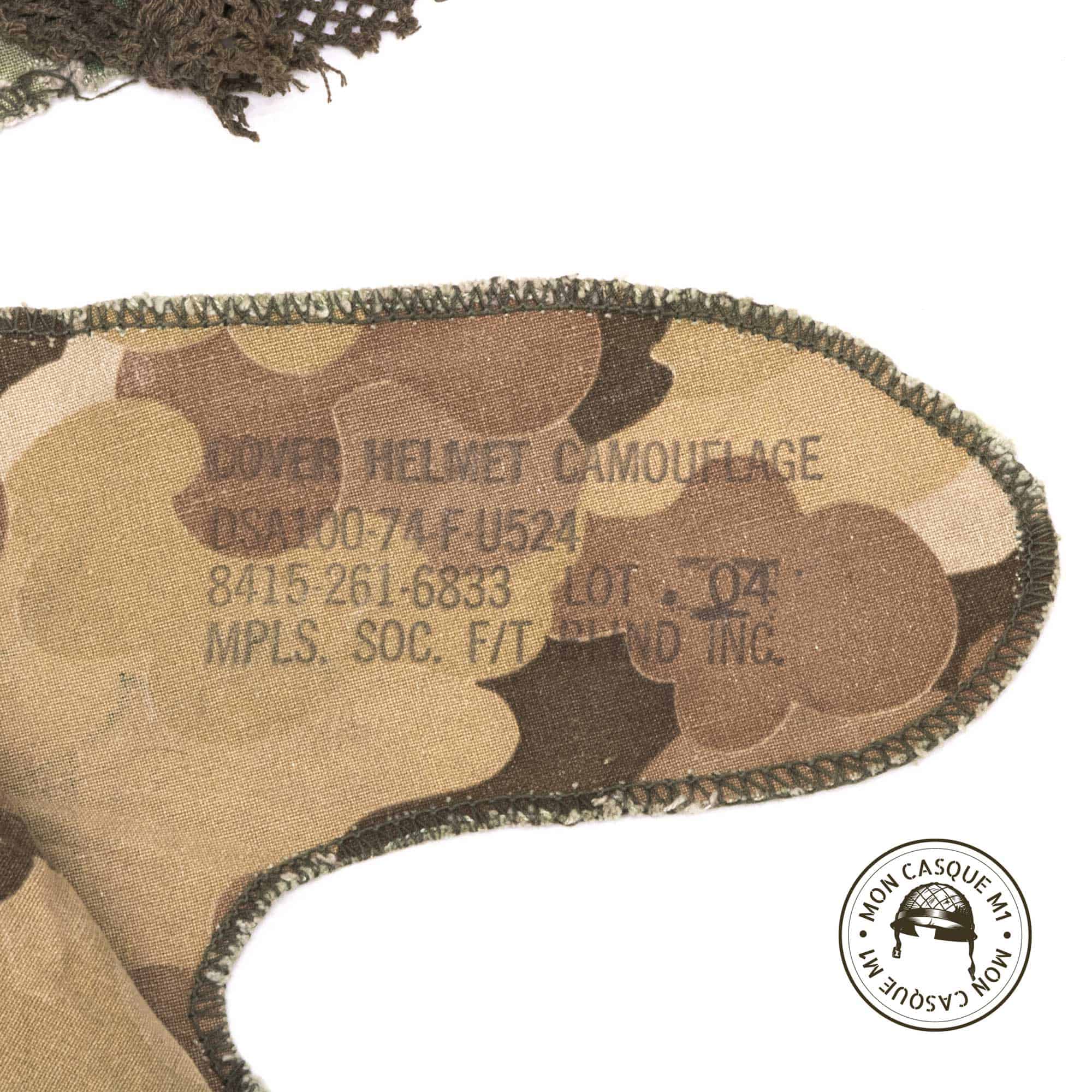 Casque Complet Vietnam Edition Limitée Leatherneck vue du marquage sur le couvre casque