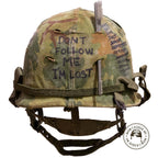 Casque US M1 Vietnam Héliporté avec couvre casque Mitchell vue arrière
