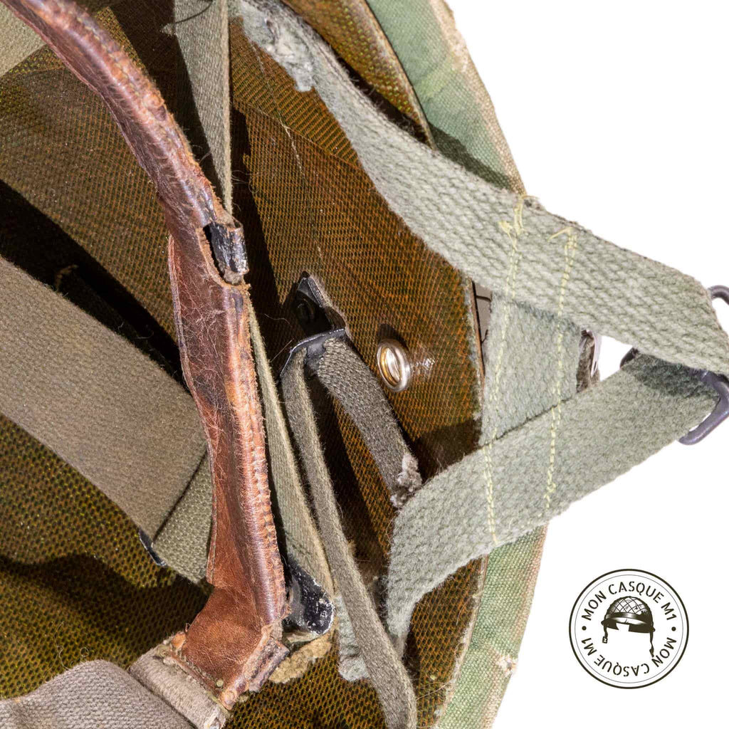 Casque US M1 Vietnam Héliporté avec couvre casque Mitchell vue intérieure 2