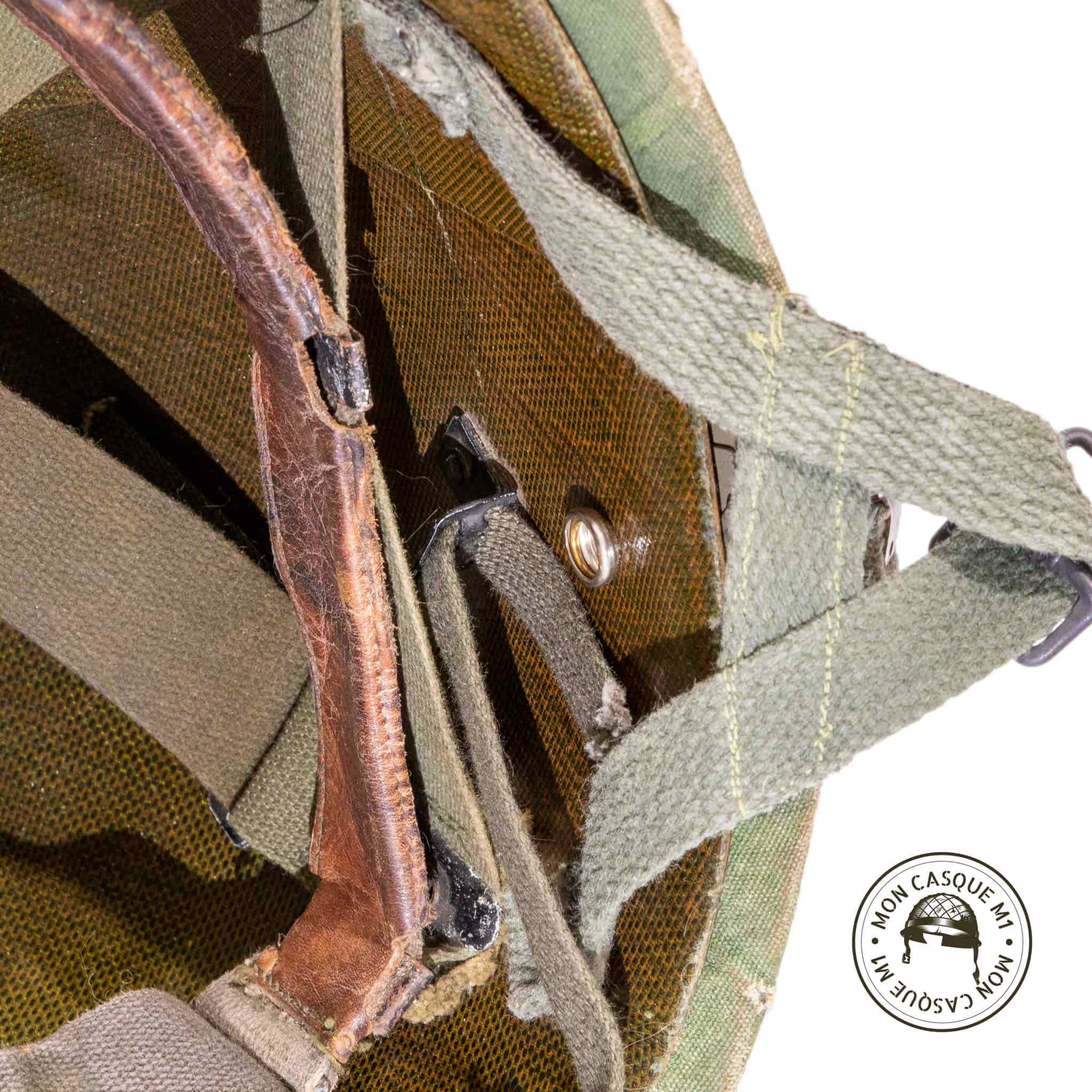 Casque US M1 Vietnam Héliporté avec couvre casque Mitchell vue intérieure 2
