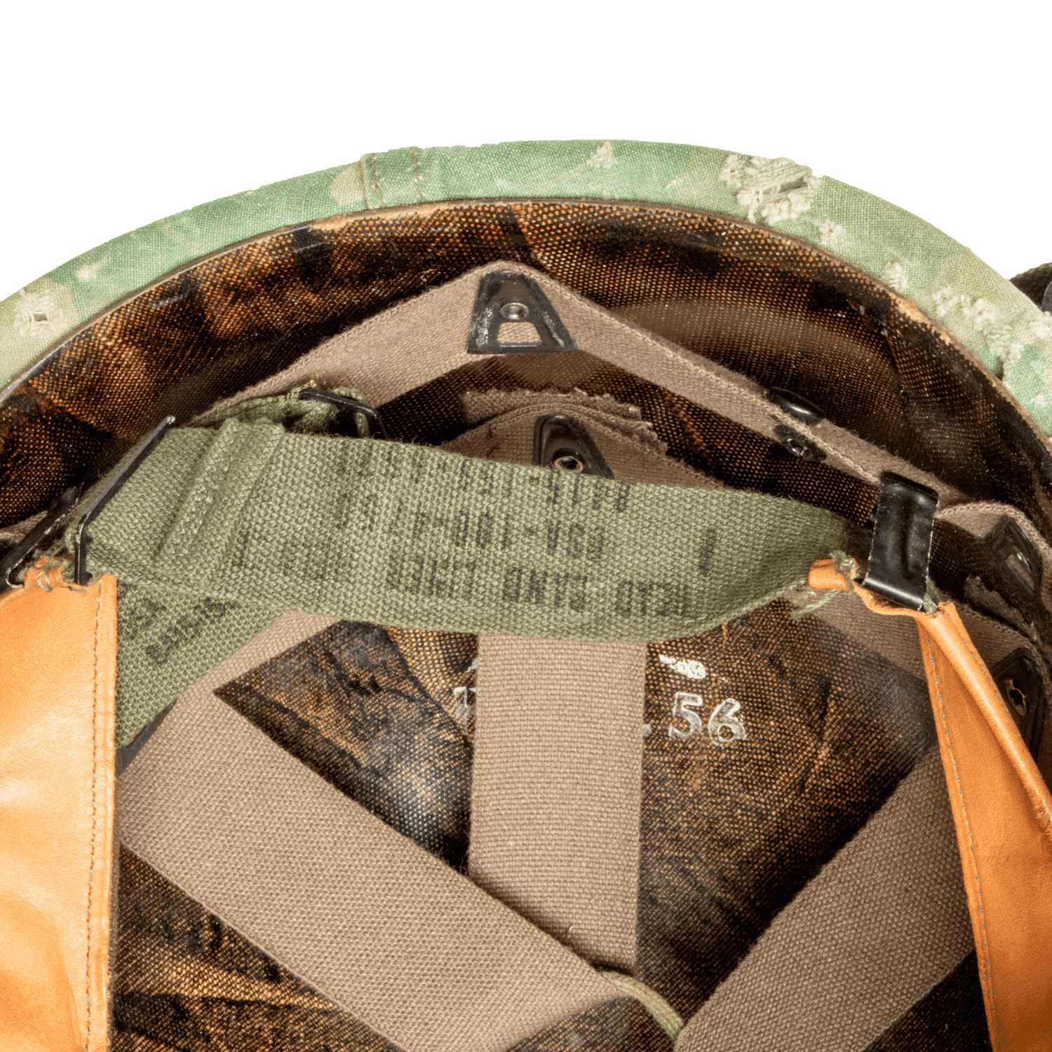 Casque Complet Vietnam Parachutiste Edition Limitée précoce vue du marquage du head band