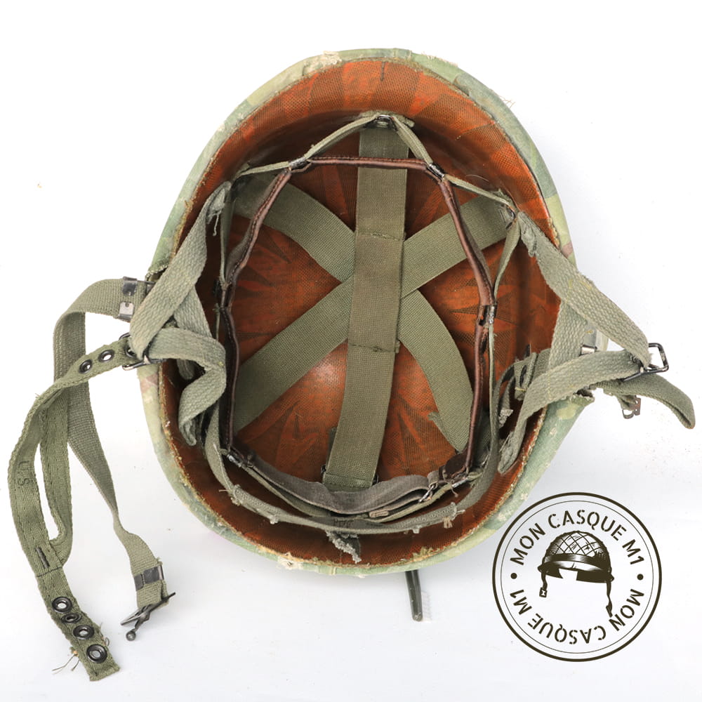 Casque Complet Parachutiste Vietnam vue intérieure du liner