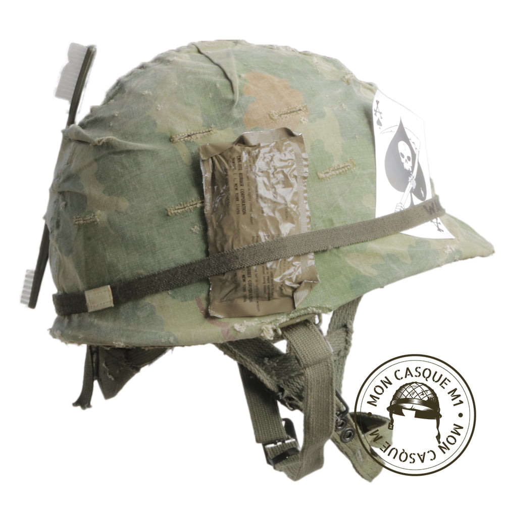 Casque Complet Parachutiste Vietnam vue de côté 2