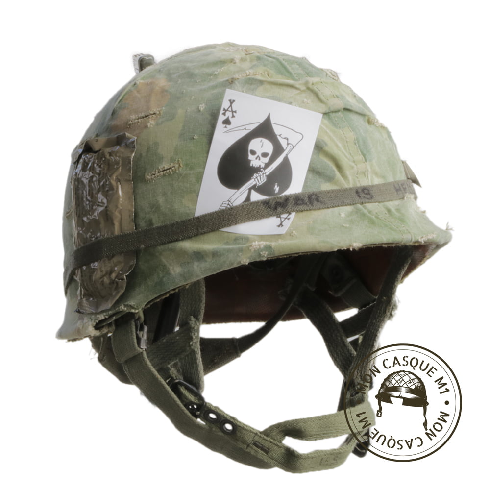 Casque Complet Parachutiste Vietnam vue de profil 2