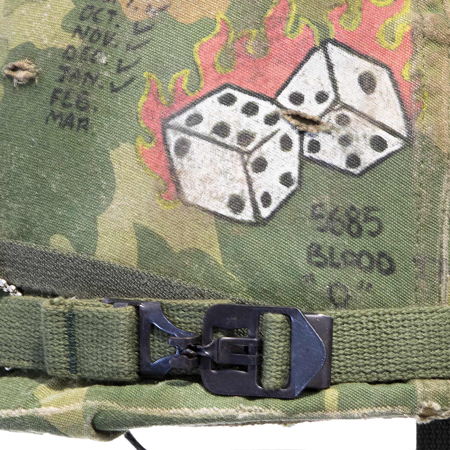 Casque Complet Vietnam US M1 The Artist accessoires jugulaire casque lourd