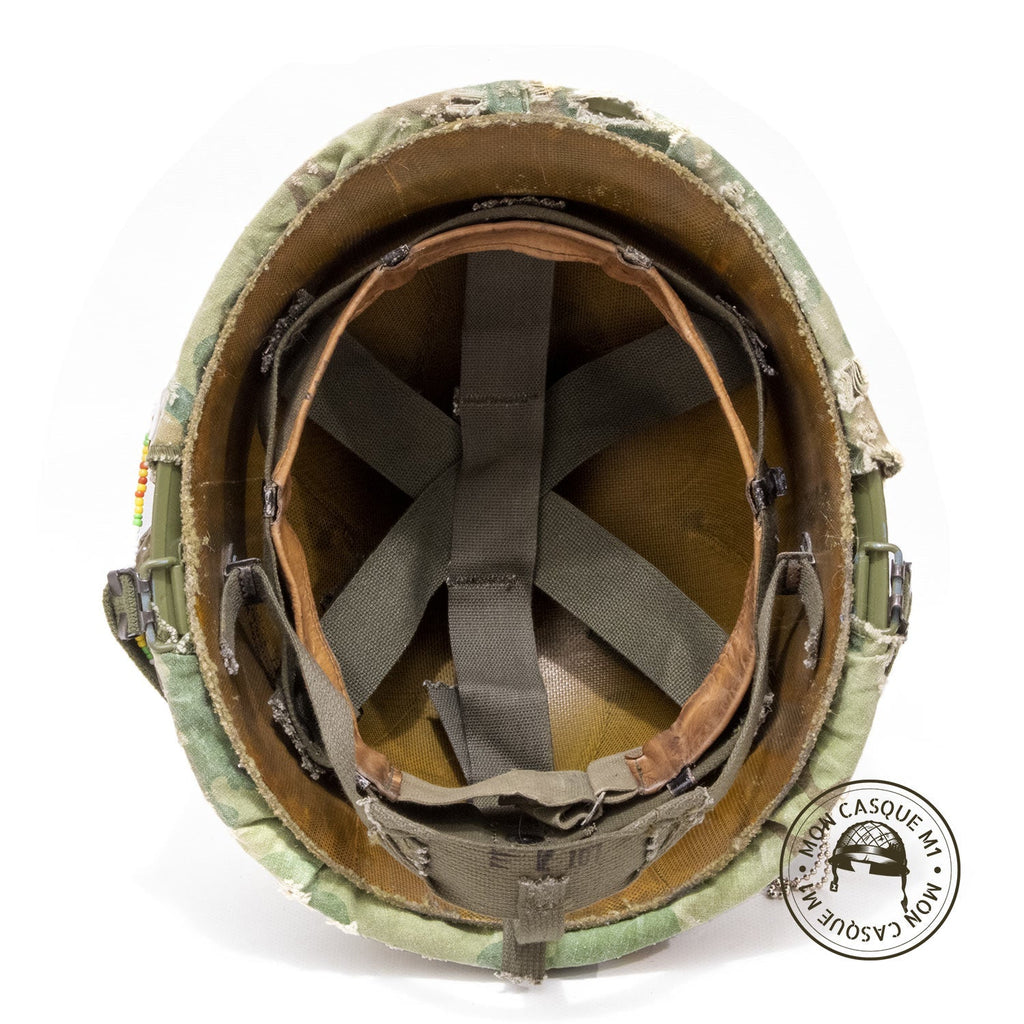 Casque US M1 Vietnam The Pacifist vue intérieure du liner ground troops type 1