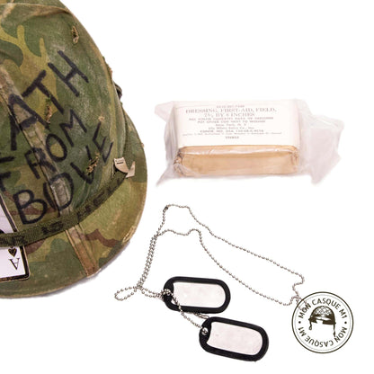 Casque US M1 Vietnam Héliporté avec couvre casque Mitchell avec accessoires 2