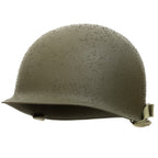 Coque de casque type US M1 en reproduction à pattes fixes vue de 3/4