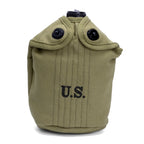 Gourde US WW2 complète M-1910 et sa housse de gourde vue avant