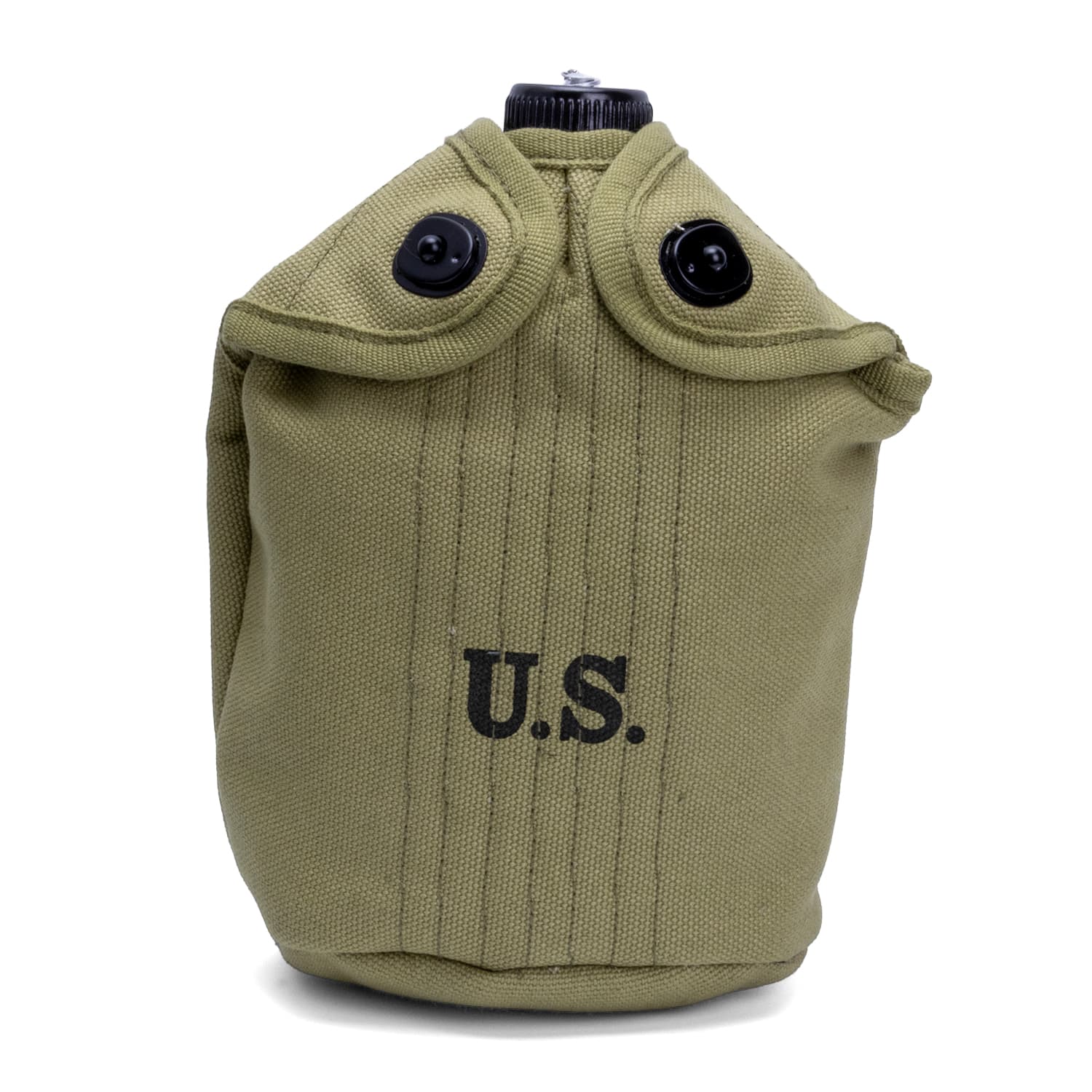 Gourde US WW2 complète M-1910 et sa housse de gourde vue avant