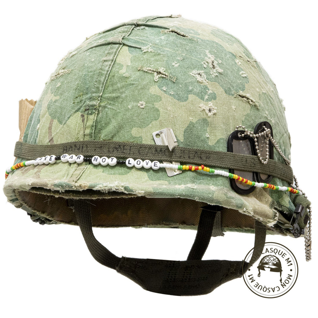 Casque US M1 Vietnam The Pacifist Make War Not Love